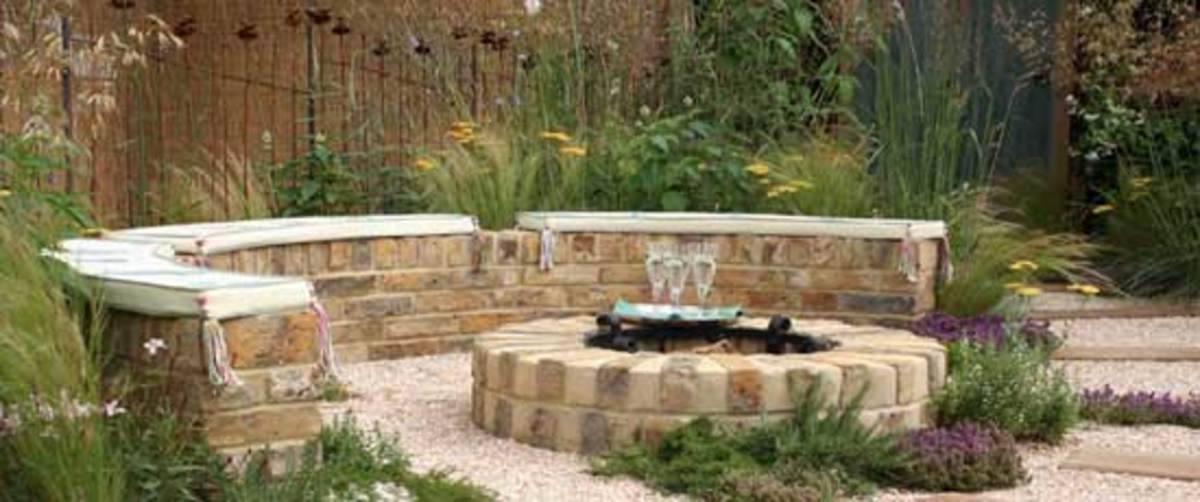 Fire Pit Plantings And Safety, Landscape Stone For Around Fire Pit
