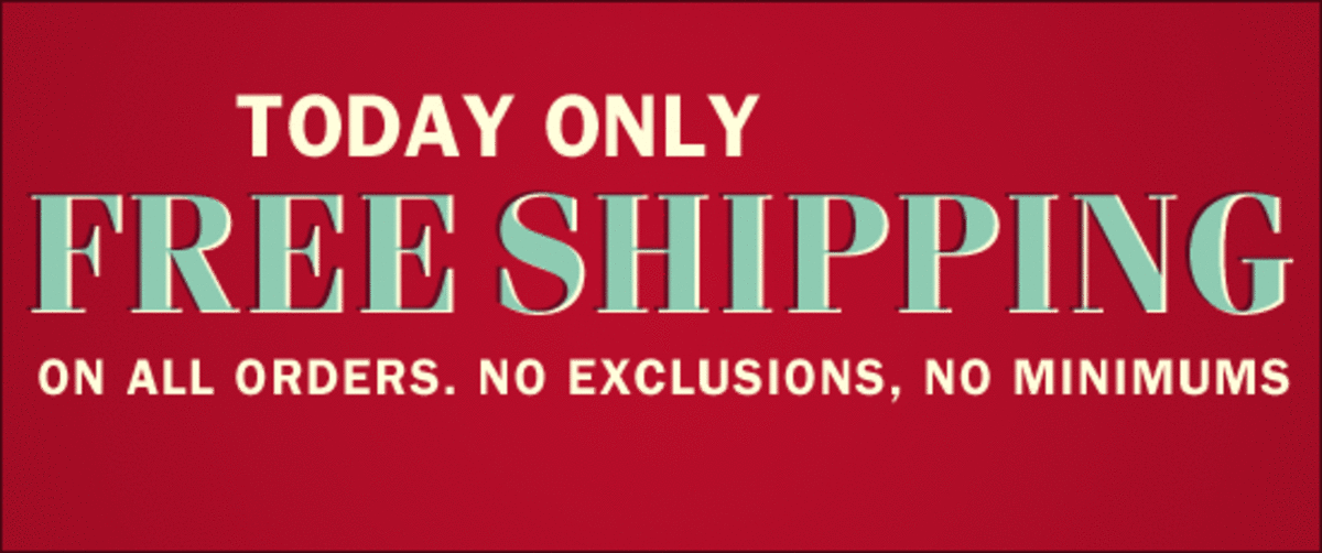 TODAY ONLY - No Shipping Charges!
