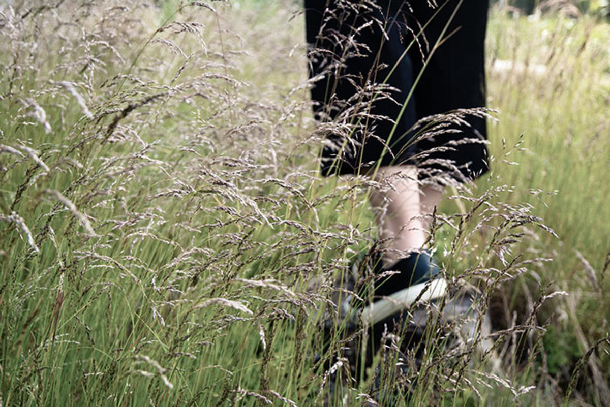 Walking through or working in grassy landscapes and low shrubs, especially near woods, can put you at risk of a tick bite. Protect yourself with tall socks!