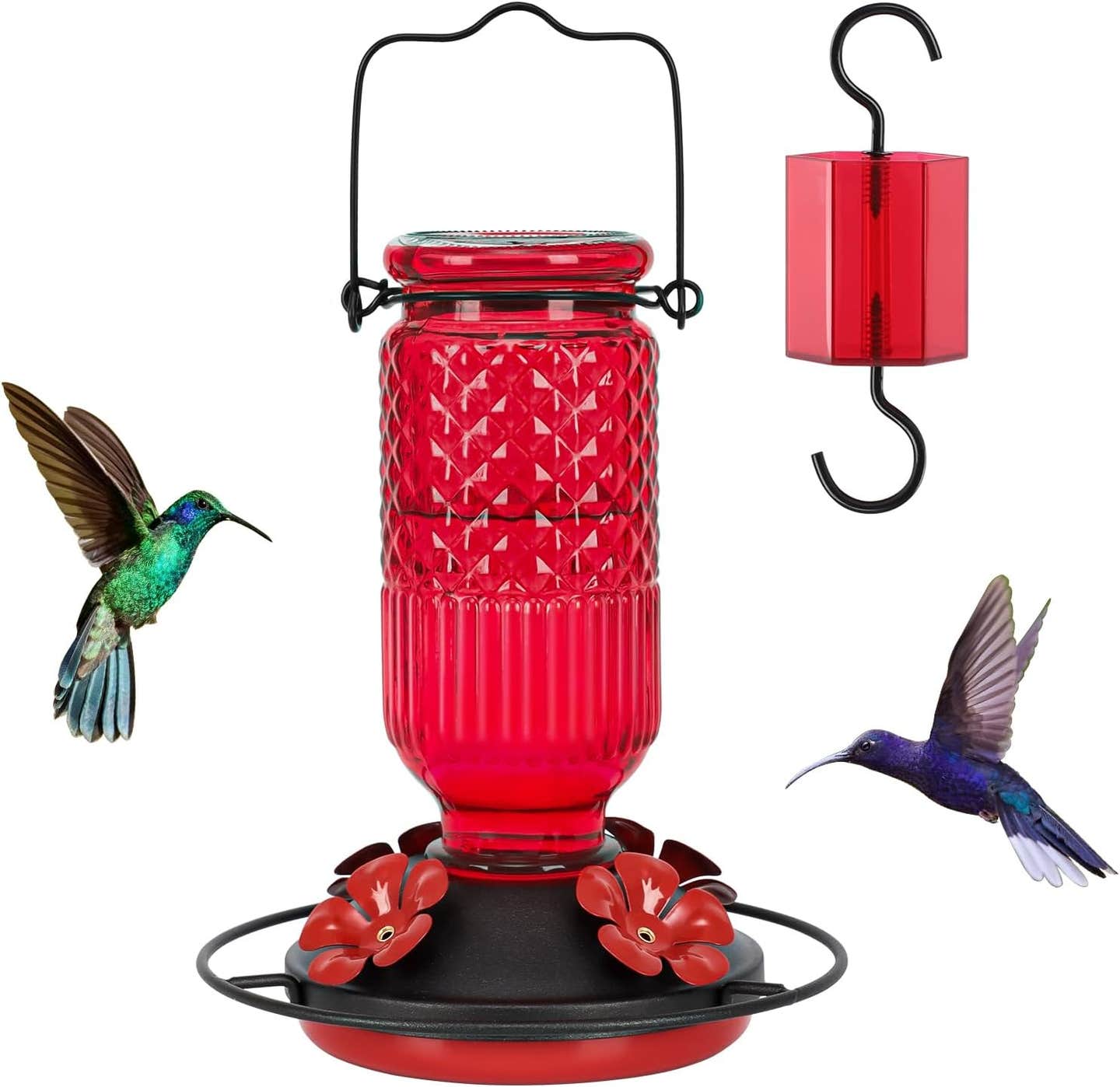 Glass Hummingbird Feeder