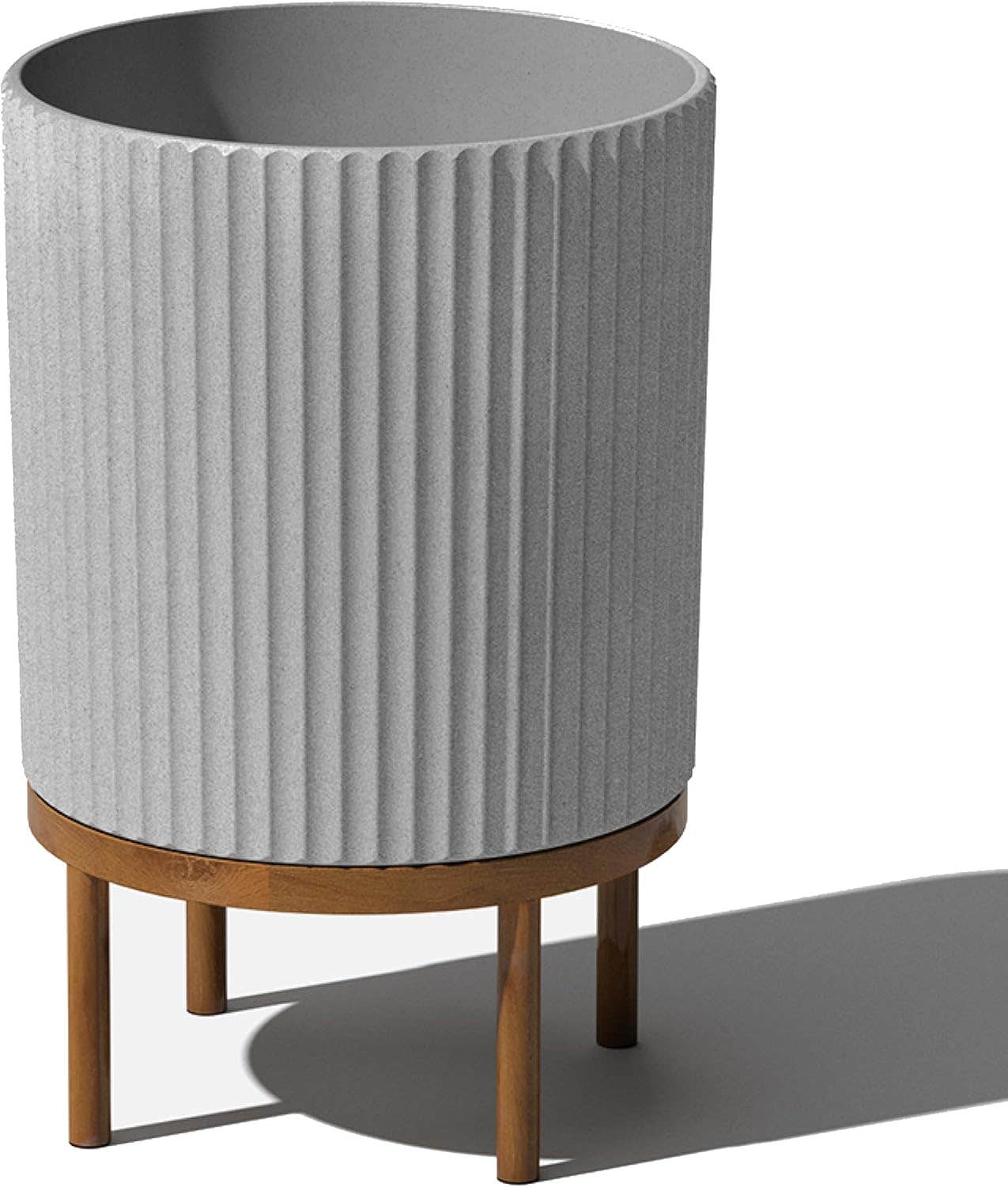 Stylish Container | Veradek Demi Series Round Planter w/ Stand for Porch/Patio